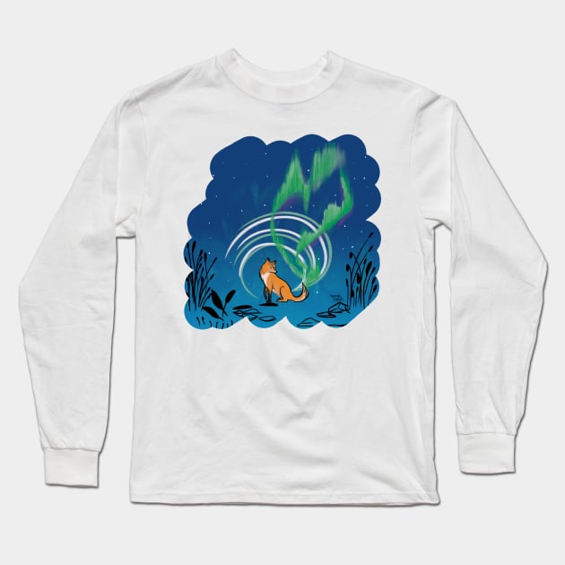 Beautiful Aurora in Scandinavia Long Sleeve T-Shirt by Aurealis